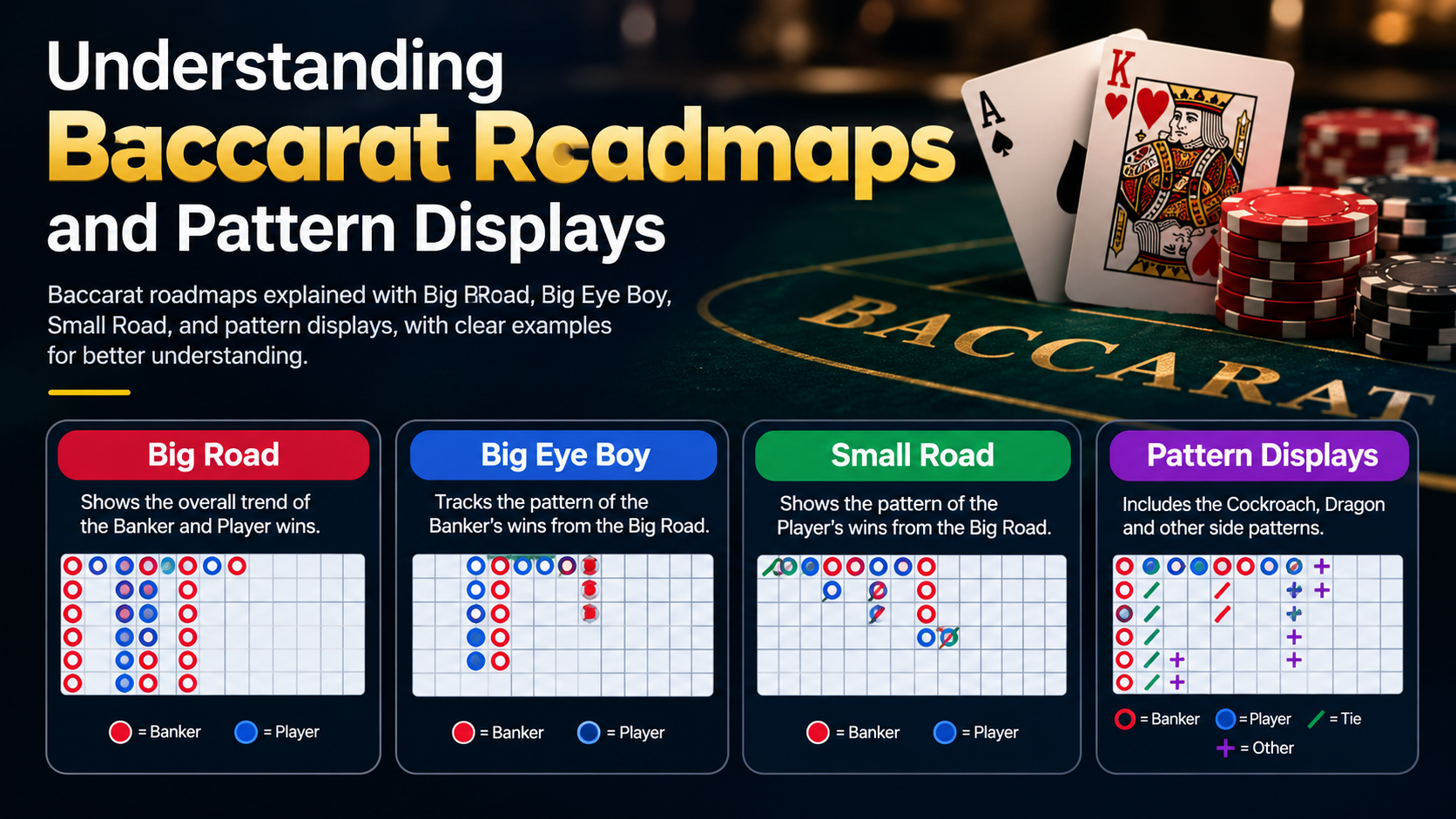Baccarat roadmaps and pattern displays explained